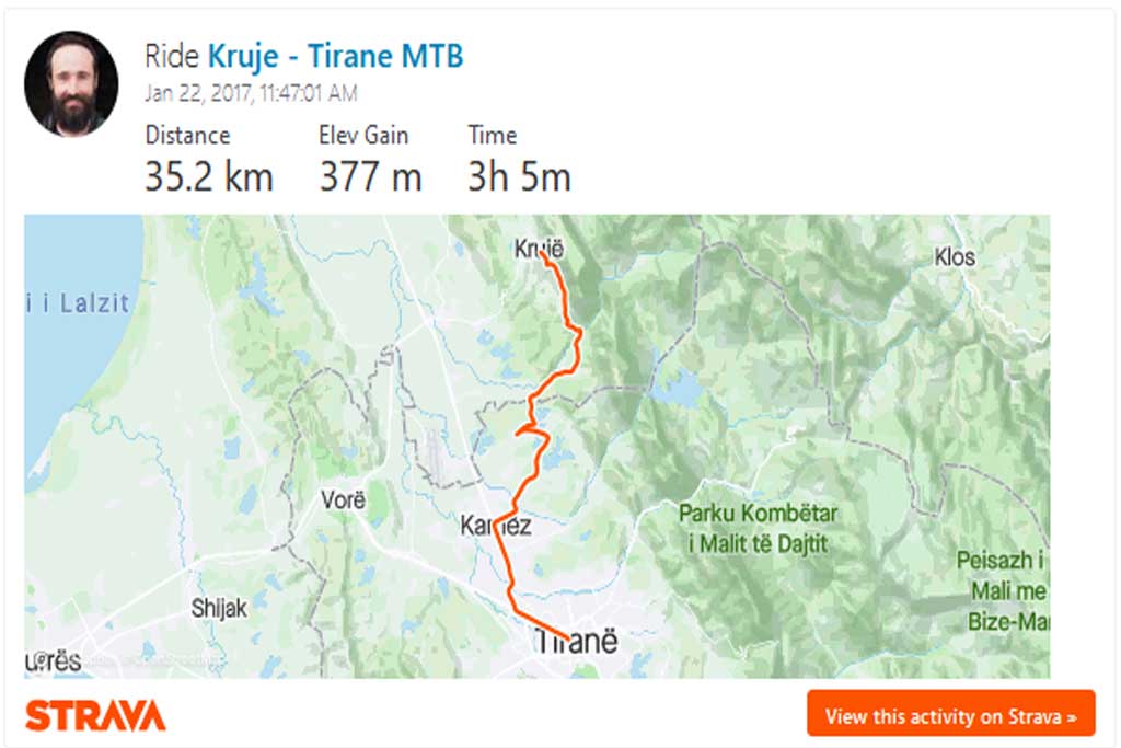 Kruja to Tirana with MTB